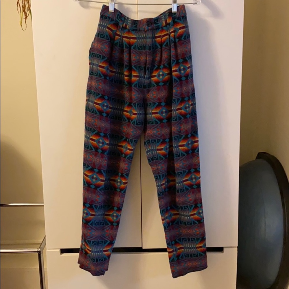 High waisted Pendleton wool pants